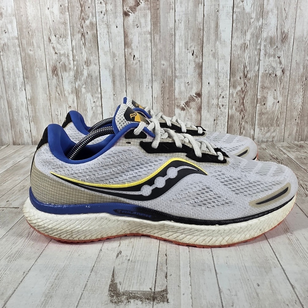 Saucony‎ Triumph 19 Mens Running Shoes White Blue S20678-84 Size 12